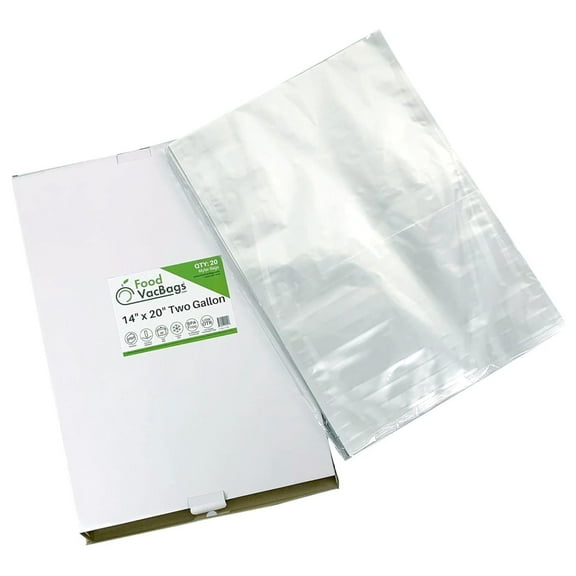 20 - Two Gallon 14" x 20" YeSayH Mylar Aluminum Food Storage Bags, Metallic, Heat Sealing, Puncture Resistant, Long-Term