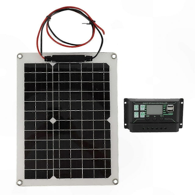 300W High-Efficiency Solar Panel Kit with Charge Controller and 2 USB Ports for Outdoor Camping RV Boat Use