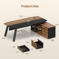 thumbnail image 2 of 70.9" Executive Desk with 3 Drawers and Storage Shelves, L Shaped Computer Desk for Home Office, Bedroom, Study Room, 2 of 7