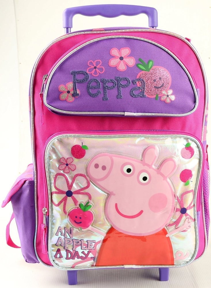 Peppa Pig Pink 16" inches Large Backpack & Lunch Box BRAND NEW Licensed Product 