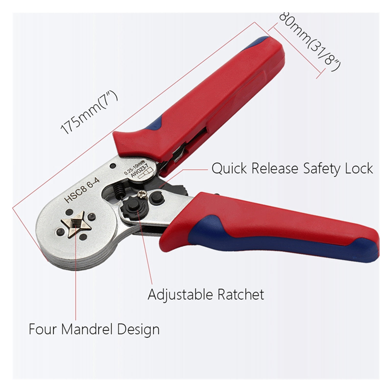 European style Crimper Terminal Crimping Pliers Wire Stripper Crimper Ferrule Crimping Hand Tool Pliers+ 1200 Terminals Kit Set ,Durability That Lasts