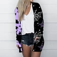 thumbnail image 1 of LOVZFMLL Vestes pour Femmes Imprimé Manches Longues Blouse Décontractée avec Poche Cardigan Extérieur, 1 of 6