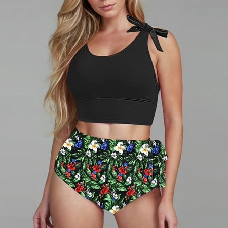 Zynviq Women s Tankini Swimsuits Tummy Control High Waisted Tankini Swimsuit Bikinis for Teens XL