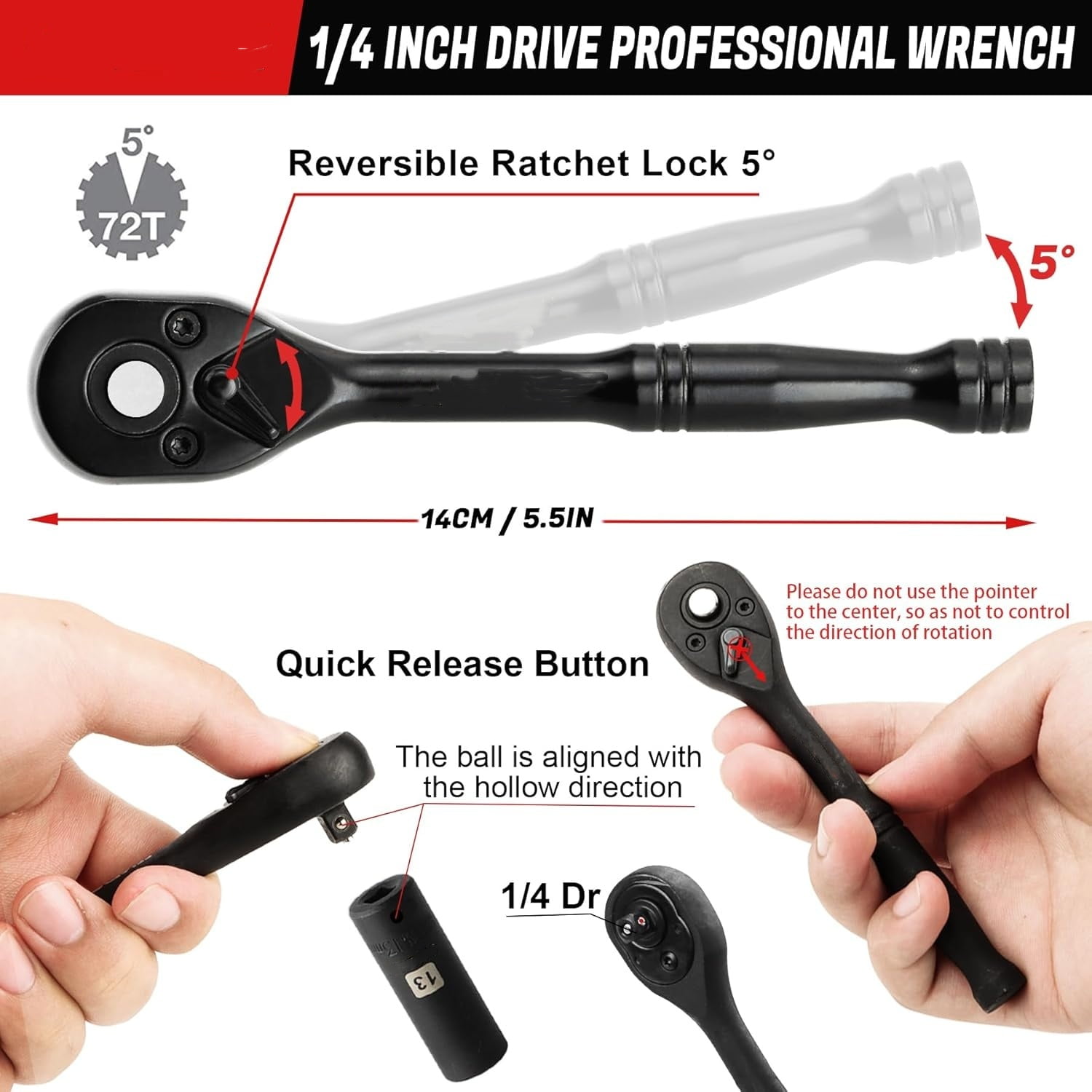 1/4 inch Drive Impact Socket Set 83 Piece,Standard SAE(5/32-9/16 inch) Metric Size(4-15mm),72T Ratchet Wrench Handle,CR-V Mechanics Tool Set with Adapter,Screwdriver Bits for Automotive Repair