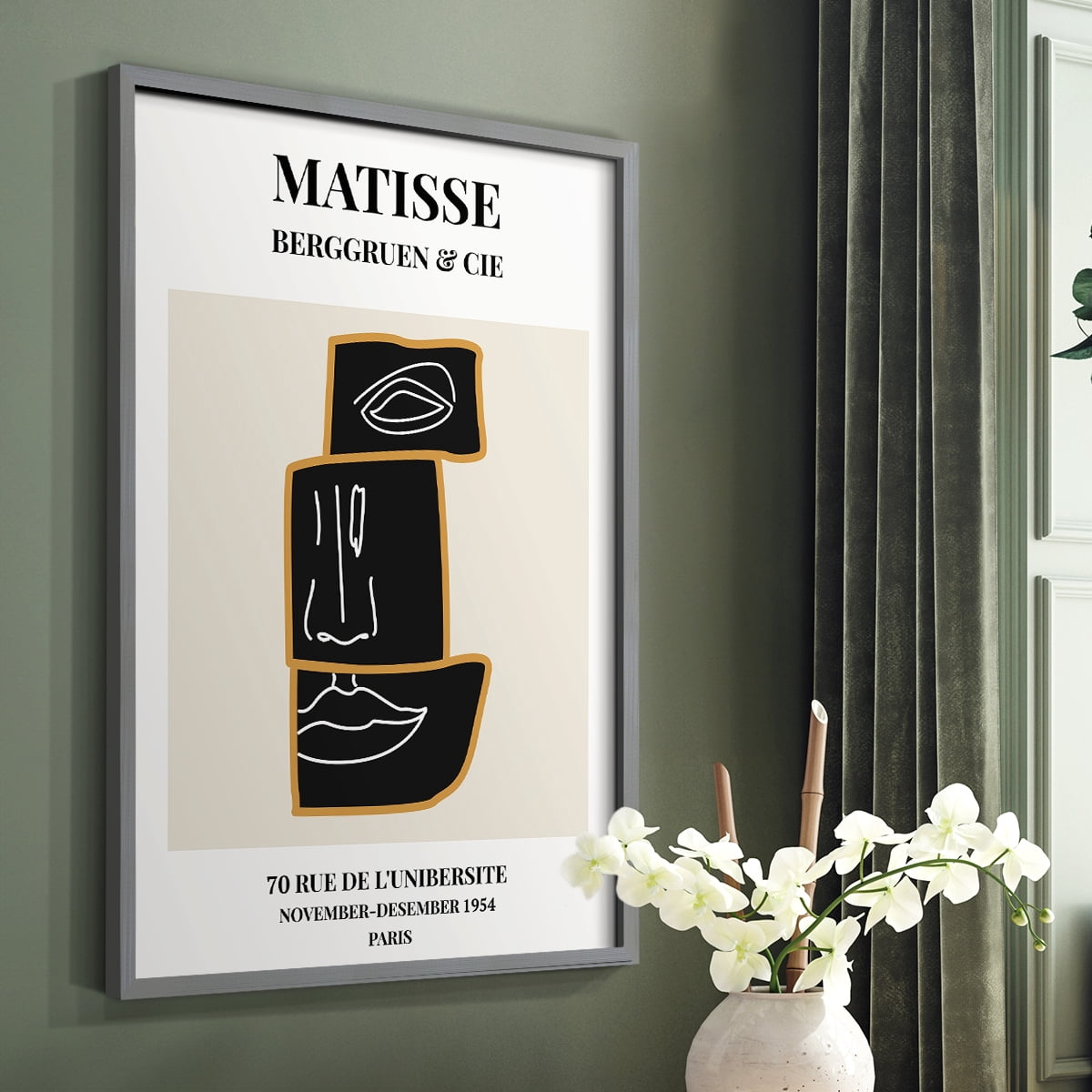 Matisse CXLII Framed Print in Gray Solid Wood 11 x 14 Framed Print
