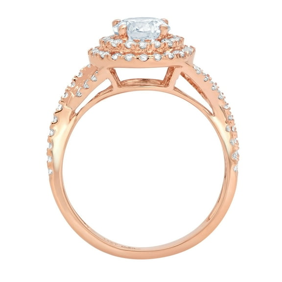 1.3125 ct Round Cut Natural Sky Blue Topaz Solitaire with Accents Engagement Ring for Women in 18K Rose Gold