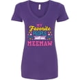 thumbnail image 3 of Inktastic My Favorite People Call Me Meemaw with Flowers Women's V-Neck T-Shirt, 3 of 5