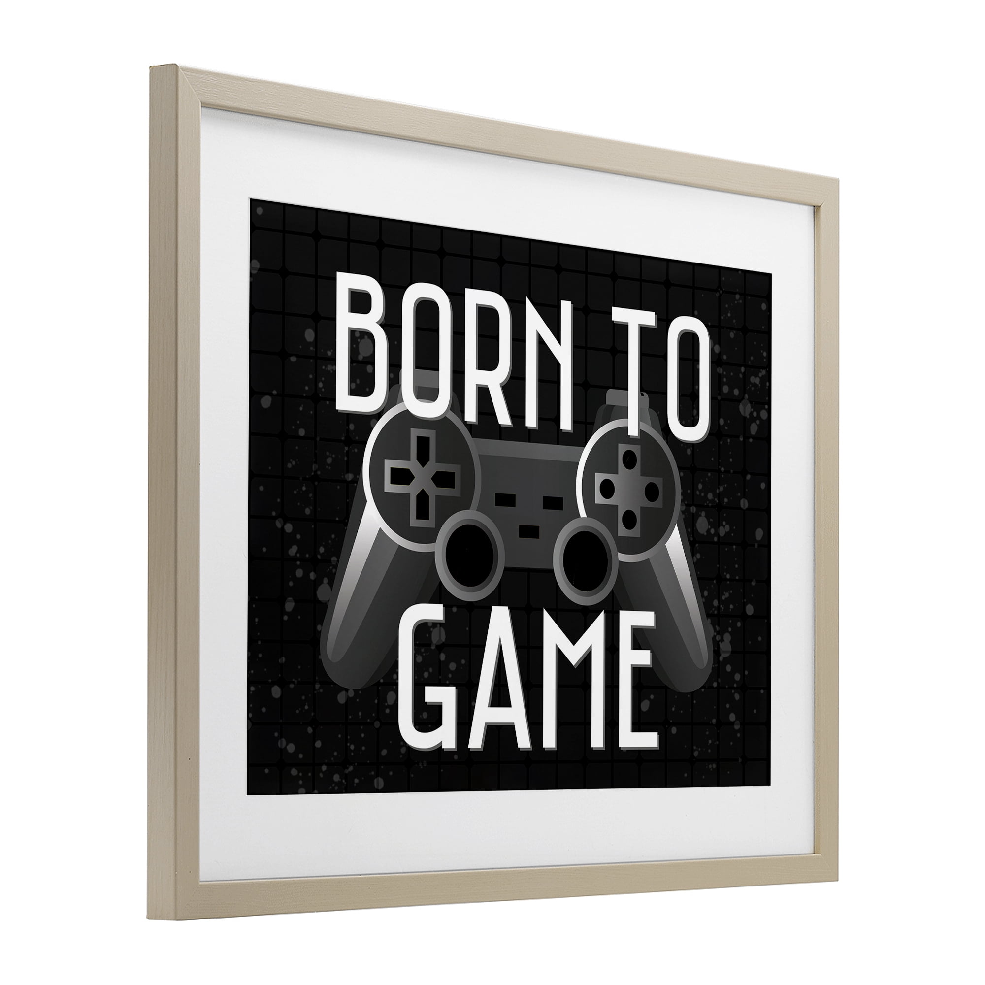 Stupell Industries Born To Game Retro Birch Framed Print Under Glass, design by Kim Allen