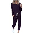 thumbnail image 2 of Pyhlmscde Women's Two Piece Outfit Long Sleeve Crewneck Pullover Tops, Women Fall Clothes, 2 Piece Sets for Women Fall, Lounge Sets for Women, 2 of 6