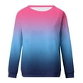 thumbnail image 4 of HAiming Womens Long Sleeved Tops Trendy Gradient Color Round Neck Shirts Fall Winter Plus Size Casual Pullover Blouse, 4 of 4