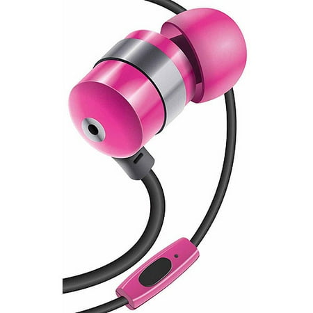 07 Isolation Earbud - GOgroove audiOHM HF Stereo Earbuds with Hands-Free Microphone, Noise Isolation and Included Velvet Carrying Bag, Pink
