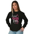 thumbnail image 3 of Hope Faith Love Breast Cancer Support Women's Long Sleeve T Shirt Brisco Brands X, 3 of 6