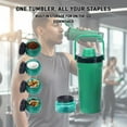 thumbnail image 4 of 20oz Stainless Steel Protein Shaker Bottle, Vacuum Insulated Gym Mixer Cup with Powder Storage Compartment, 4 of 9