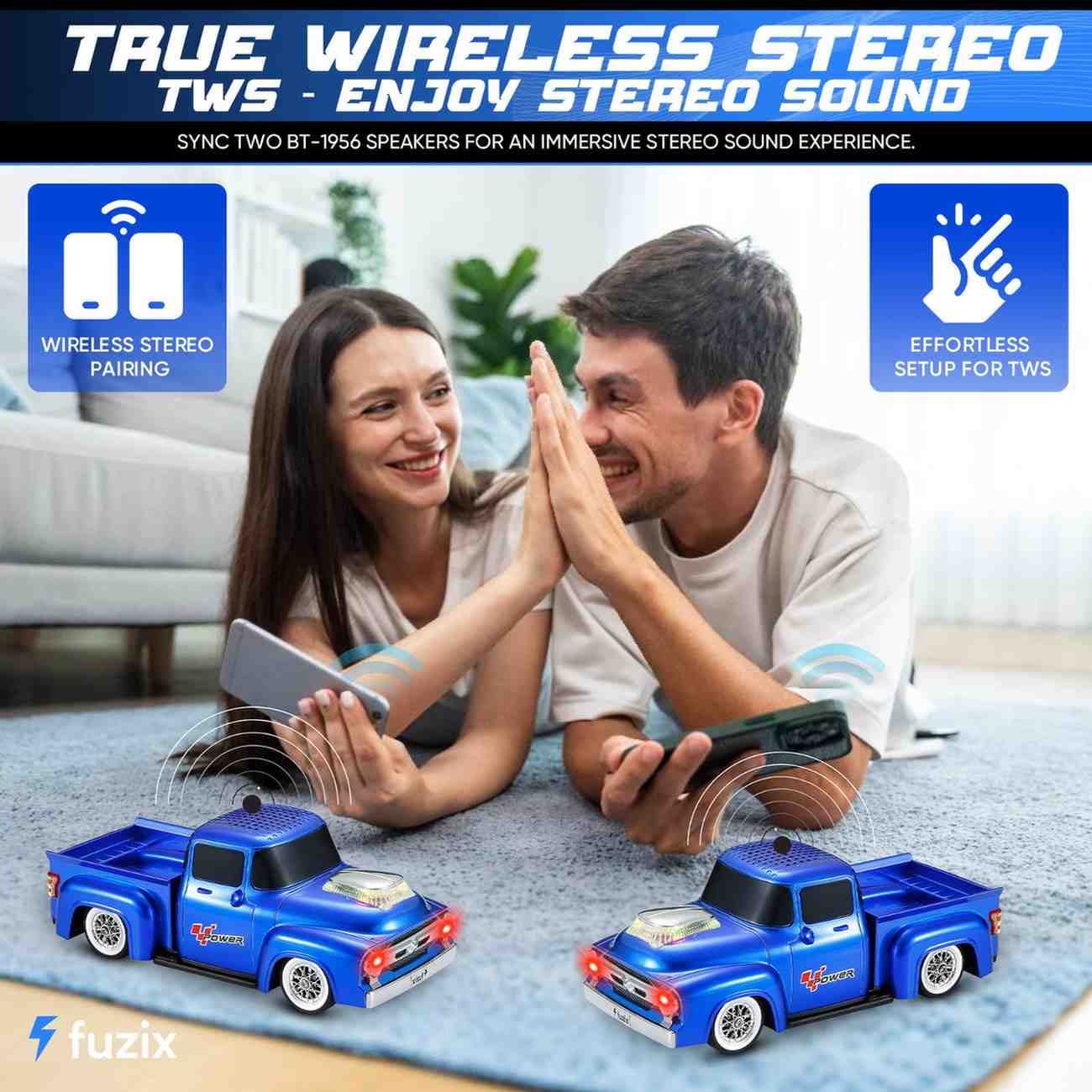 Fuzix WS-538 Car Bluetooth Portable Speaker with LED AUX USB FM Rechargeable