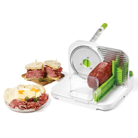 Starfrit Deli Slicer - Slices Meat, Cheese, Bread - 6.5" Stainless Steel Blade - Adjustable Thickness Knob - Nestable for Easy Storage | 2-in-1 Fruit