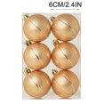 thumbnail image 5 of Clearance,6 Pcs Gold Christmas Decoration Balls,Christmas Balls Ornaments,Hang Decorations On The Christmas Tree,,Shatterproof Ornaments,Christmas Decoration Balls,2.39 In, 5 of 6