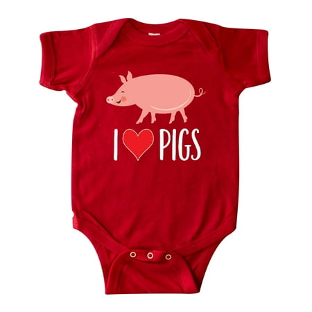 

Inktastic I Love Pigs Funny Farm Animal Gift Baby Boy or Baby Girl Bodysuit