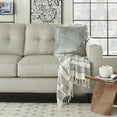 thumbnail image 3 of Nourison Sofia Beaded Pleated Velve Powder Decorative Throw Pillow , 18" x 18", 3 of 5