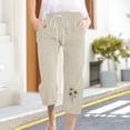 thumbnail image 1 of Pantalon Long pour Femmes à Taille Élastique avec Poches Décontractées, Imprimé, 1 of 4