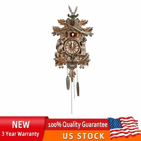 Vintage Clock German Black Forest Wooden Hunter Cuckoo Clock