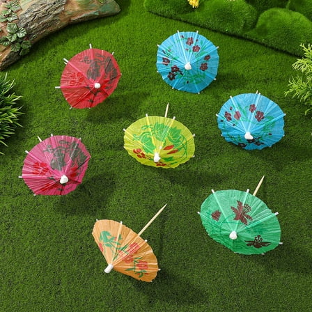 Raindrops  80 Pcs Colorful Cocktail Drink Umbrellas Sign Accessories Paper Picks Travel