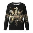 thumbnail image 4 of Pisexur Chandail en Molleton de Noël pour Femmes Sans Capuche Imprimé Graphique Vacances Col Rond Chandail en Molleton Ample Surdimensionné Automne Mode Décontracté Chandail-Over Manches Longues pour Femmes, 4 of 4