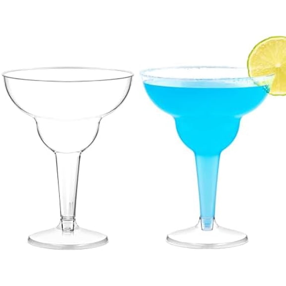 24 Pack Plastic Margarita Glasses, 12oz Disposable Cocktail Glasses Clear Party Cups for Wine, Champagne, Martini$$Home Decor, Kitchen, & Other
