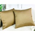 thumbnail image 3 of Aiking Home Collection 26x26 Inches Faux Silk Square European Shams, Zipper Closure, Brass (Set of 2), 3 of 7