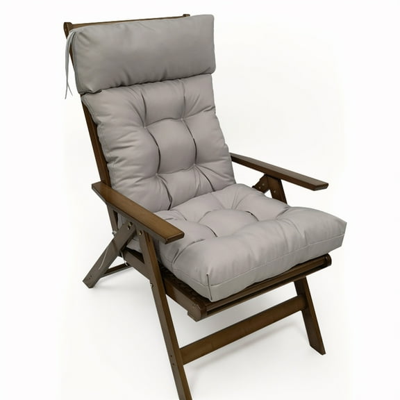 JIAN YA NA Adirondack Chair Cushion, Waterproof Indoor Outdoor High Back Rocking Chair Mat Seat Pad, 49.2''L x 21.6''W x 3''T, Gray, 1 Count