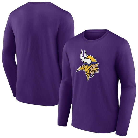 Men's Purple Minnesota Vikings Primary Team Logo Long Sleeve T-Shirt