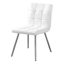 Monarch Dining Chair 2Pcs / 32"H / White LeatherLook / Chrome