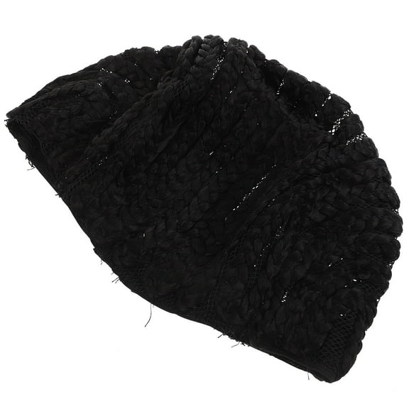 CATIEBYE  Women Crochet Wig Cap Black Stretchable Hair Holding Easy to Wash
