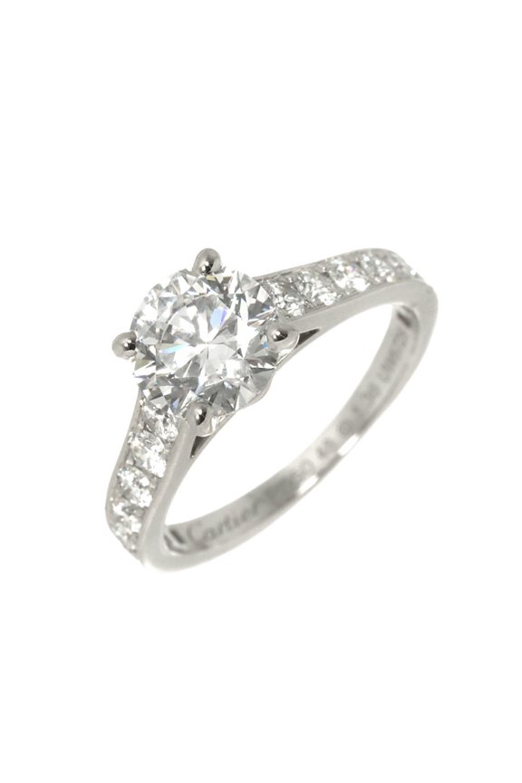 Pre-Owned Cartier 1895 Solitaire Ring, Size #48, 1.36ct Diamond, D Grade, VVS2 Clarity, 3EX...