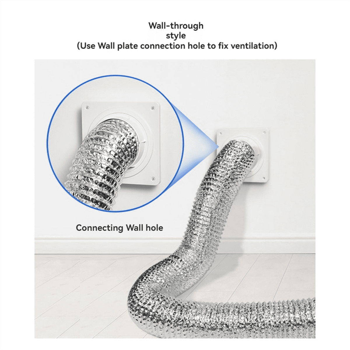 Dryer Vent Wall Plate with Hose(4 Inch 8 Feet),Twist Lock Connector Kit,4 Duct Flange B