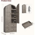 thumbnail image 3 of Huisuilinss 72" Tall Arched Cabinet, 4-Tier Arched Kitchen Pantry with Doors & 2 Drawers, Modern Display Storage Cabinets,Wooden Pantry Cabinet for Living Room, Dining Room, 3 of 8