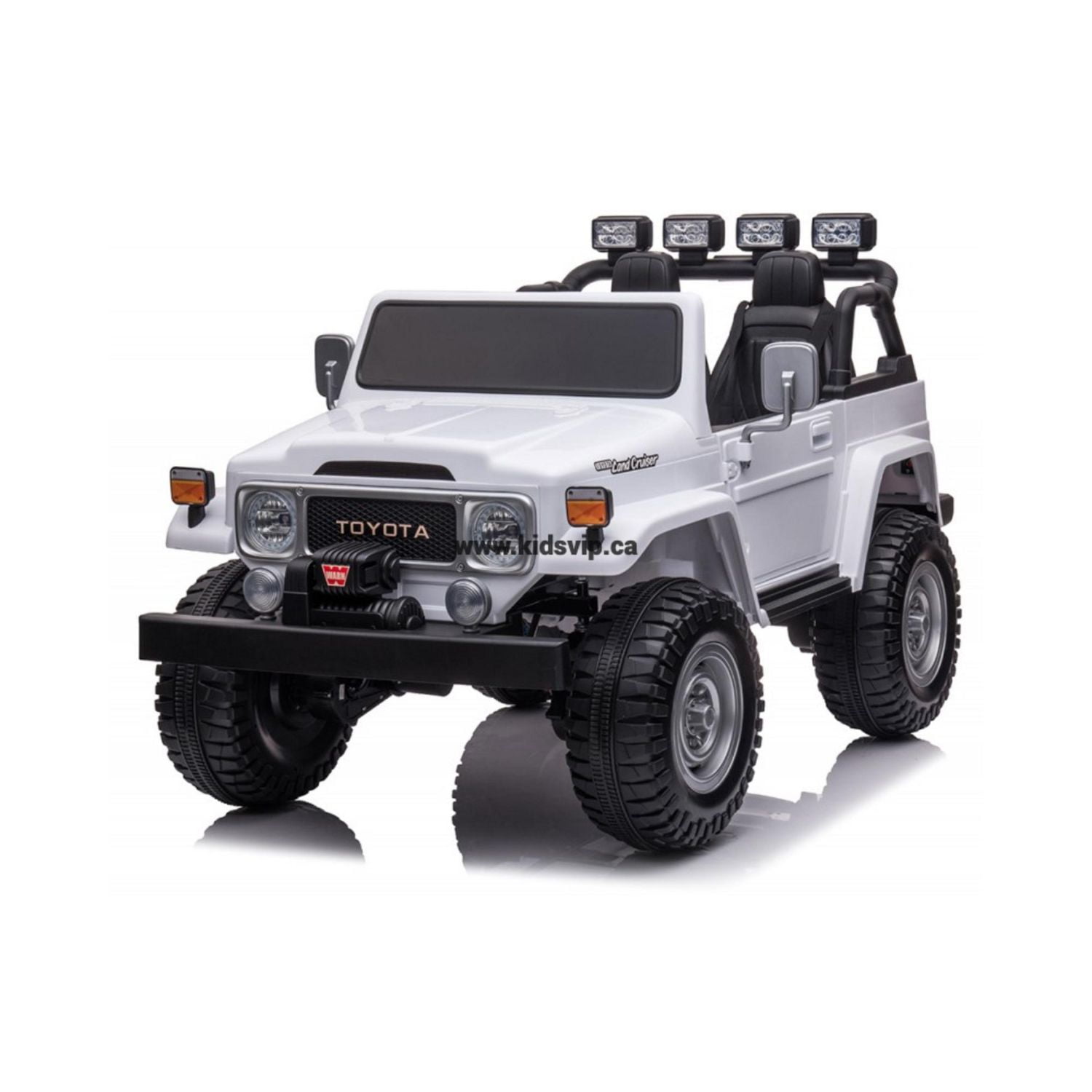 KidsVIP Licensed Toyota 2-Seater 24V Powered 4x4 Premium Ride-On Truck w/ Rubber Wheels, Music & Remote