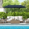 thumbnail image 2 of Gymax 13FT Double-sided Patio Umbrella w/ Crank Handle Umbrella Base Safety Lock Navy, 2 of 10