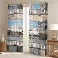 thumbnail image 2 of Erosebridal Gray Blue Wood Camper RV Print Black Out Curtains, Farmhouse Camping Curtains Pack of 2 (42x63 Each) for Kids Boys and Girls, 2 of 6