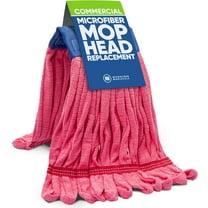 Commercial Mop Head Replacement – 1 Pack Medium Red Microfiber Tube Mop (14 oz.) | Industrial Wet Mops | Refill Heads, Machine Washable, Heavy Duty | Hardwood, Tile, Laminate, Vinyl Floors