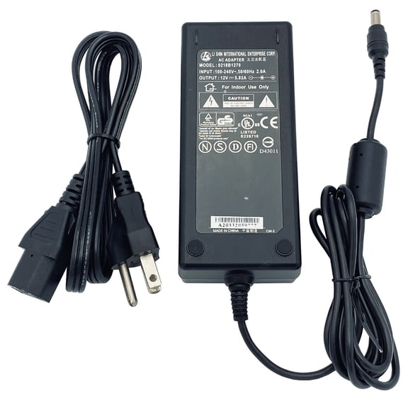 Pre-Owned Li Shin 0220A1890 12V 70W Power Adapter w/ Power Cord Genuine Black