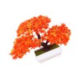 thumbnail image 3 of EeaseMX Plantas simuladas: Pino de felicitación de 3 tenedores, planta de plástico en maceta, adornos pequeños (rojo), 3 of 7