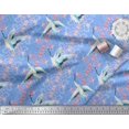 thumbnail image 2 of Soimoi polyester Crepe Fabric Floral Damask & Stork Bird Printed Fabric 1 Yard 42 Inch Wide, 2 of 3