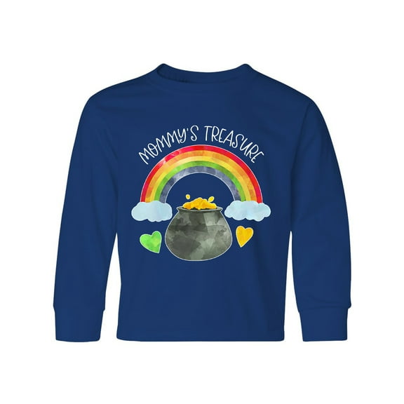 Inktastic Mommy's Treasure St. Patrick's Day Rainbow and Gold Long Sleeve Youth T-Shirt