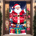 thumbnail image 3 of Decorative Design Merry Christmas Banner Santa Claus Gift Boxes Festive Decoration for Holiday Celebration Indoor Decoration Winter Party, 3 of 9