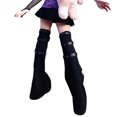 thumbnail image 3 of Douhoow Women Punk Leg Warmer, Black Gothic Metal Buckle Leg Cover Knee Legging Socks, 3 of 9