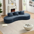 thumbnail image 4 of 109" Curved Sectional Cloud Sofa, 2-Piece Modular Boucle Teddy Couch, Modern Minimalist Curved Compression Sofa with 3 Throw Pillows, No Assembly Required, Comfy Soft Curved Couch for Living Room, 4 of 9