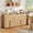 Arched Grooved-Natural, variant on WIRRYTOR 63" Mid-century Modern Arched Grooved Sideboard Cabinet, 4-Door Buffet Sideboard with Adjustable Shelves, Walnut Storage Credenza TV Stand