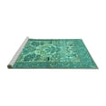 thumbnail image 2 of Ahgly Company Machine Washable Indoor Rectangle Animal Turquoise Blue Traditional Area Rugs, 3' x 5', 2 of 4