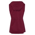 thumbnail image 2 of A2Y Women's Solid Drawstring Waist Military Hoodie Utility Vest Dark Burgundy 1XL, 2 of 6