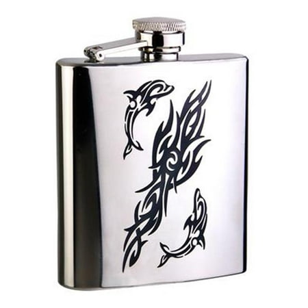 

Visol VF2031 Dolphin 6oz Mirror Finish Stainless Steel Hip Flask